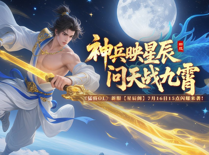剑指星辰！《猛将OL》新服【星辰阁】7月16日燃爆江湖，豪礼先到先得！[图1]